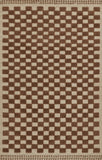 Momeni Willow WLO-1 Hand Woven Contemporary Check Indoor Rug Brown 10' x 14'