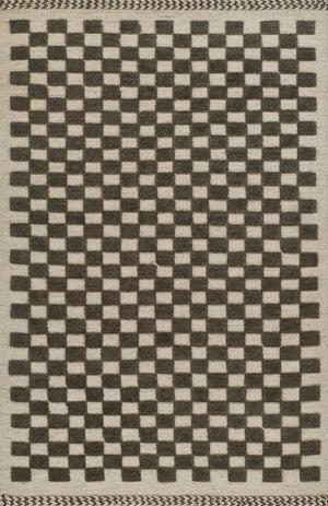 Momeni Willow WLO-1 Hand Woven Contemporary Check Indoor Rug Charcoal 10' x 14'