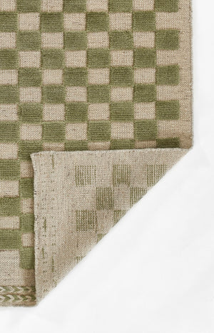 Momeni Willow WLO-1 Hand Woven Contemporary Check Indoor Rug Green 10' x 14'