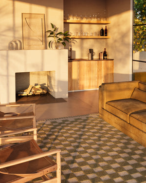 Momeni Willow WLO-1 Hand Woven Contemporary Check Indoor Rug Green 10' x 14'