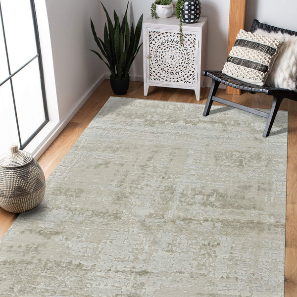 Winston Hand-knotted New Zealand Wool Abstract Area Rug for Living Rooms