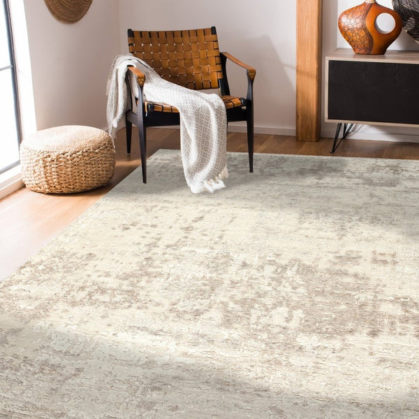 Amer Rugs Winston Abstract Design Hand-knotted Area Rug In Luxurious New Zealand Wool For Elegant Spaces Taupe Wool Win40912