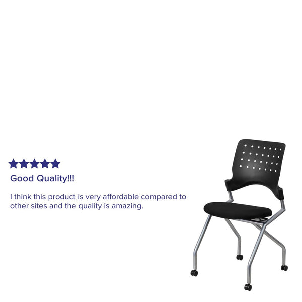 English Elm Galaxy Mobile Nesting Chair – Ergonomic Black Fabric Seat for Comfort, Style & Space Efficiency WL-A224V-GG
