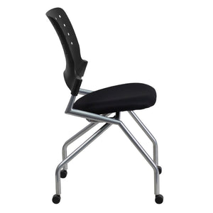English Elm Galaxy Mobile Nesting Chair – Ergonomic Black Fabric Seat for Comfort, Style & Space Efficiency WL-A224V-GG