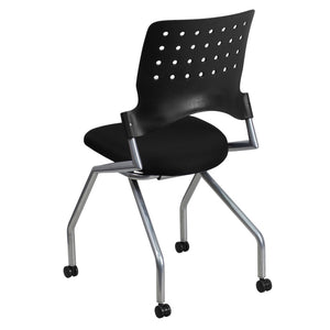 English Elm Galaxy Mobile Nesting Chair – Ergonomic Black Fabric Seat for Comfort, Style & Space Efficiency WL-A224V-GG