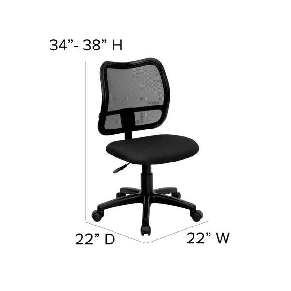 English Elm Alber Ergonomic Mid-Back Black Mesh Task Chair with Lumbar Support for All-Day Comfort & Mobility WL-A277-BK-GG