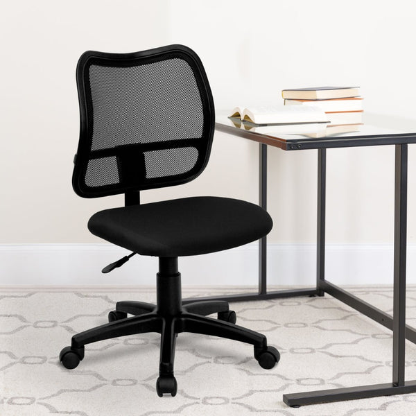 English Elm Alber Ergonomic Mid-Back Black Mesh Task Chair with Lumbar Support for All-Day Comfort & Mobility WL-A277-BK-GG