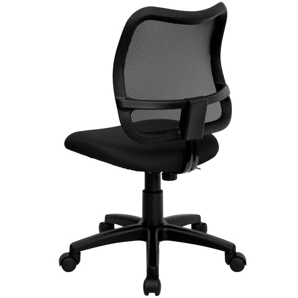 English Elm Alber Ergonomic Mid-Back Black Mesh Task Chair with Lumbar Support for All-Day Comfort & Mobility WL-A277-BK-GG