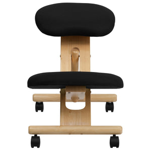 English Elm Posey Ergonomic Kneeling Chair in Black Fabric - Adjustable Height, Supportive & Mobile Design WL-SB-210-GG
