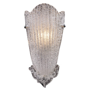 Atlas Providence Artisan Hand-Sculpted Glass Wall Sconce with Warm Metallic Leaf Finish Silver WL11129-SV