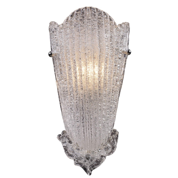 Atlas Providence Artisan Hand-Sculpted Glass Wall Sconce with Warm Metallic Leaf Finish Silver WL11129-SV