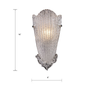 Atlas Providence Artisan Hand-Sculpted Glass Wall Sconce with Warm Metallic Leaf Finish Silver WL11129-SV