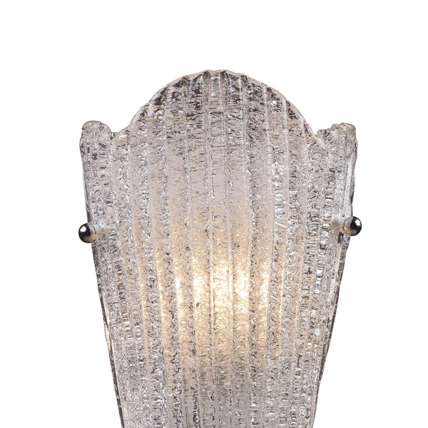 Atlas Providence Artisan Hand-Sculpted Glass Wall Sconce with Warm Metallic Leaf Finish Silver WL11129-SV