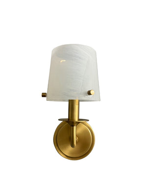House of Troy Single Brushed Brass Wall Sconce Artisan Swirl Glass Shade for Bedroom Hallway WL305-BB