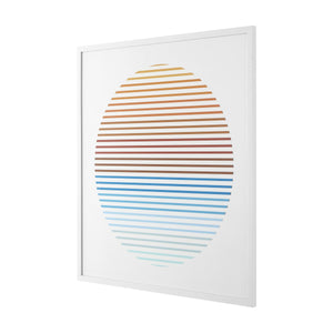 Safavieh Oceanside Sunrise, 24 X 24 Inch, Golden Brown / Ivory, Framed Wall Art XII23 Golden Brown / Ivory Paper / Polystyrene Frame / Perpex Glass WLA2002A