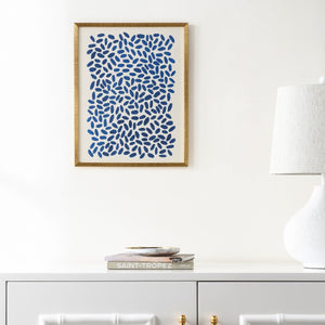 Safavieh Blueberry Scone, 16 X 20 Inch, Royal Blue / Antique Ivory, Framed Wall Art XII23 Royal Blue / Antique Ivory Paper / Polystyrene Frame / Perpex Glass WLA2010A