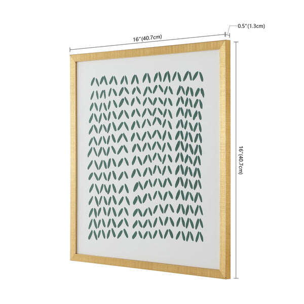 Safavieh Quiet Applause, 16 X 16 Inch, Green / Ivory, Framed Wall Art XII23 Green / Ivory Paper / Polystyrene Frame / Perpex Glass WLA2012A