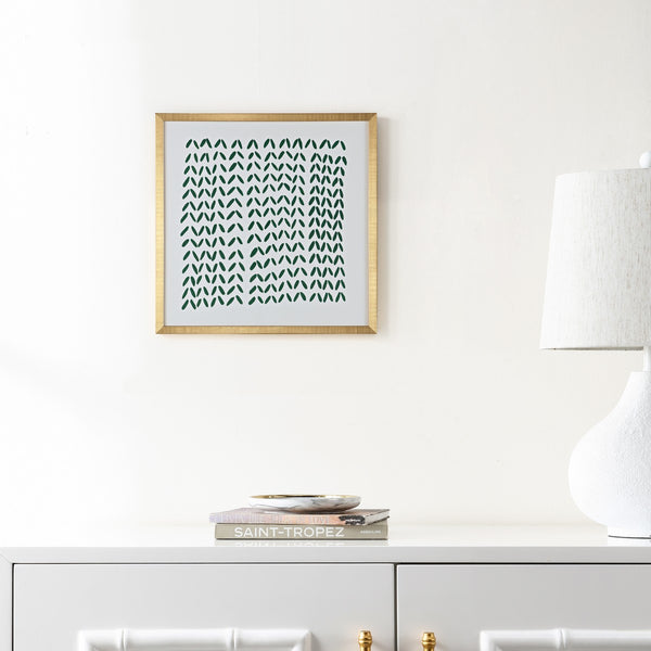 Safavieh Quiet Applause, 16 X 16 Inch, Green / Ivory, Framed Wall Art XII23 Green / Ivory Paper / Polystyrene Frame / Perpex Glass WLA2012A