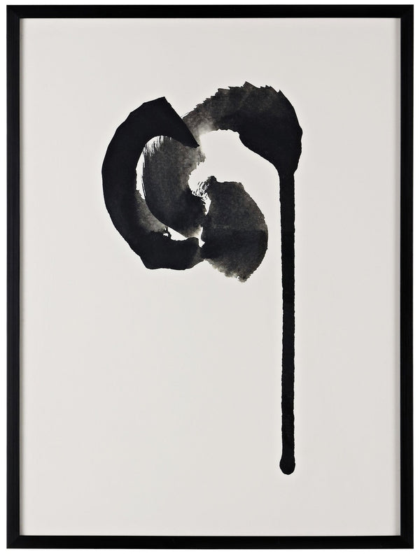 Safavieh MAKE YOUR MARK, 18x24 INCH FRAMED WALL ART - Elegant Black Ink Abstract on Antique Ivory Background WLA2015A