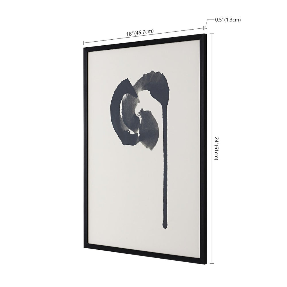 Safavieh MAKE YOUR MARK, 18x24 INCH FRAMED WALL ART - Elegant Black Ink Abstract on Antique Ivory Background WLA2015A