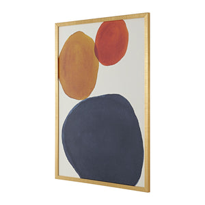 Safavieh Primary Objective, 18 X 24 Inch, Denim / Gold, Framed Wall Art XII23 Denim / Gold Paper / Polystyrene Frame / Perpex Glass WLA2023A