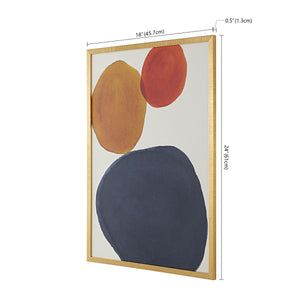 Safavieh Primary Objective, 18 X 24 Inch, Denim / Gold, Framed Wall Art XII23 Denim / Gold Paper / Polystyrene Frame / Perpex Glass WLA2023A