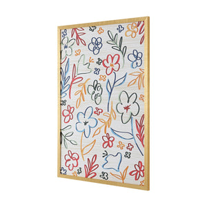 Safavieh Flower Parade, 18 X 24 Inch, Raspberry Red / Royal Blue, Framed Wall Art XII23 Raspberry Red / Royal Blue Paper / Polystyrene Frame / Perpex Glass WLA2024A