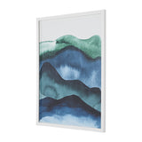 Safavieh Echo, 16 X 20 Inch, Denim / Blue Green , Framed Wall Art XII23 Denim / Blue Green  Paper / Polystyrene Frame / Perpex Glass WLA2025A