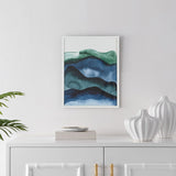 Safavieh Echo, 16 X 20 Inch, Denim / Blue Green , Framed Wall Art XII23 Denim / Blue Green  Paper / Polystyrene Frame / Perpex Glass WLA2025A