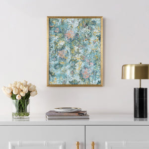 Safavieh A Lasting Impression, 16 X 20 Inch, Sky Blue / Spring Green, Framed Wall Art XII23 Sky Blue / Spring Green Paper / Polystyrene Frame / Perpex Glass WLA2027A