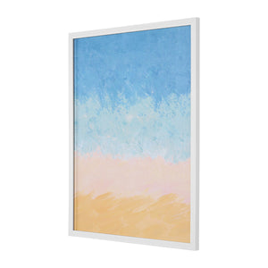 Safavieh Shoreline, 16 X 20 Inch, Light Blue / Sand, Framed Wall Art XII23 Light Blue / Sand Paper / Polystyrene Frame / Perpex Glass WLA2028A