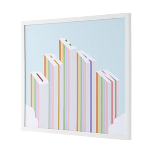 Safavieh Rainbow Aspirations, 20 X 16 Inch, Sky Blue / Pink, Framed Wall Art XII23 Sky Blue / Pink Paper / Polystyrene Frame / Perpex Glass WLA2030A