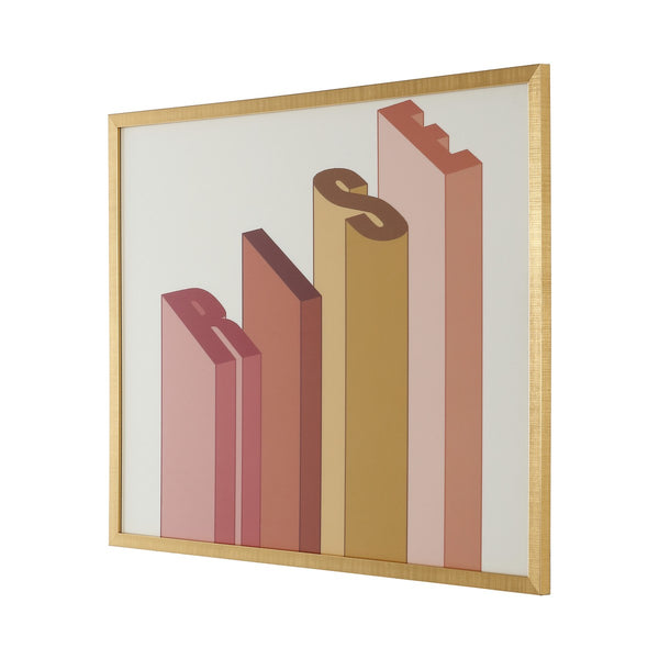 Safavieh Above It All, 24 X 18 Inch, Salmon / Antique Ivory, Framed Wall Art XII23 Salmon / Antique Ivory Paper / Polystyrene Frame / Perpex Glass WLA2031A