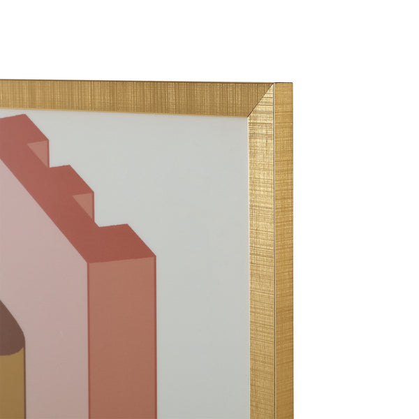 Safavieh Above It All, 24 X 18 Inch, Salmon / Antique Ivory, Framed Wall Art XII23 Salmon / Antique Ivory Paper / Polystyrene Frame / Perpex Glass WLA2031A