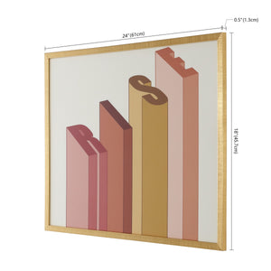 Safavieh Above It All, 24 X 18 Inch, Salmon / Antique Ivory, Framed Wall Art XII23 Salmon / Antique Ivory Paper / Polystyrene Frame / Perpex Glass WLA2031A