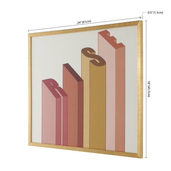 Safavieh Above It All, 24 X 18 Inch, Salmon / Antique Ivory, Framed Wall Art XII23 Salmon / Antique Ivory Paper / Polystyrene Frame / Perpex Glass WLA2031A