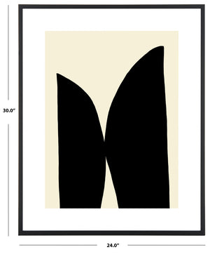 Safavieh LIKE MINDS Framed Wall Art - 24x30 Inch Antique Ivory & Black Abstract Decor for Modern Spaces WLA2051A