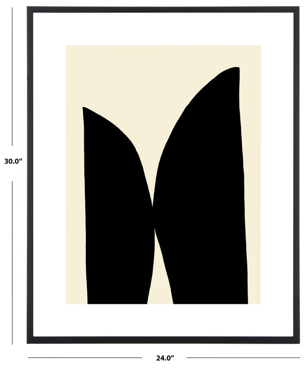 Safavieh LIKE MINDS Framed Wall Art - 24x30 Inch Antique Ivory & Black Abstract Decor for Modern Spaces WLA2051A
