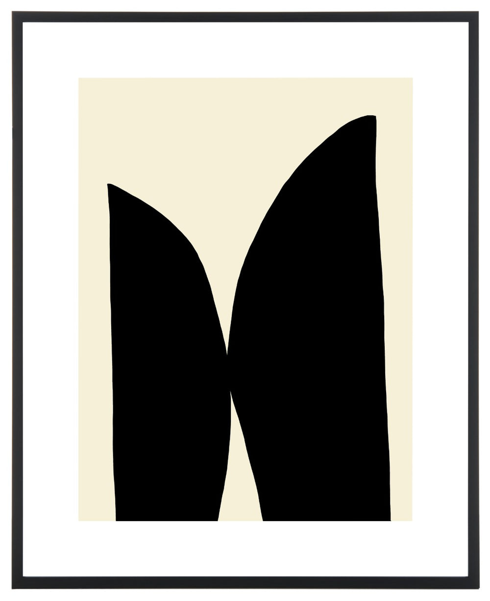 Safavieh LIKE MINDS Framed Wall Art - 24x30 Inch Antique Ivory & Black Abstract Decor for Modern Spaces WLA2051A