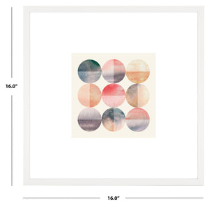 Safavieh ACROSS Many Oceans Framed Wall Art - 16x16" Serene Blush & Blue Green Decor for Modern Spaces WLA2062A