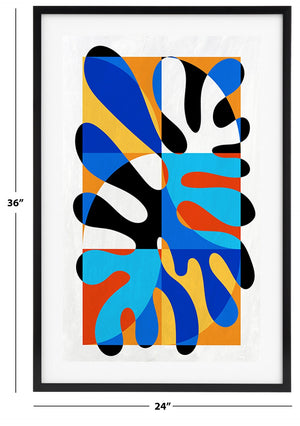 Safavieh SPUNKY Splat Framed Wall Art, 24x36” Contemporary Print with Vibrant Colors for Modern Spaces WLA2067A