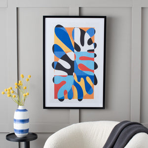 Safavieh SPUNKY Splat Framed Wall Art, 24x36” Contemporary Print with Vibrant Colors for Modern Spaces WLA2067A