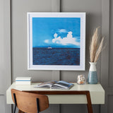 Safavieh Day At Sea, 28 X 28, Blue/White, Framed Wall Art  XII23 Blue / White  WLA2068A