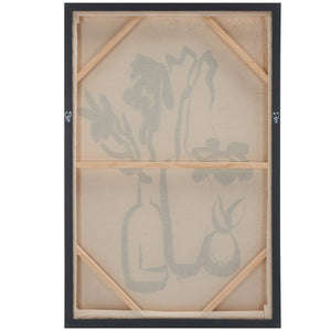 Safavieh INKY Arrangement Framed Wall Art, 24"x36" - Modern Antique Ivory & Black Abstract Floral Decor WLA2069A