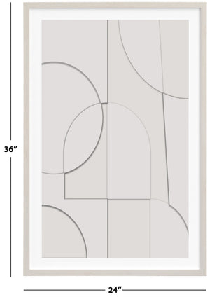 Safavieh Peaceful Configuration, 24 X 36, Ivory, Framed Wall Art XII23 Ivory  WLA2070A