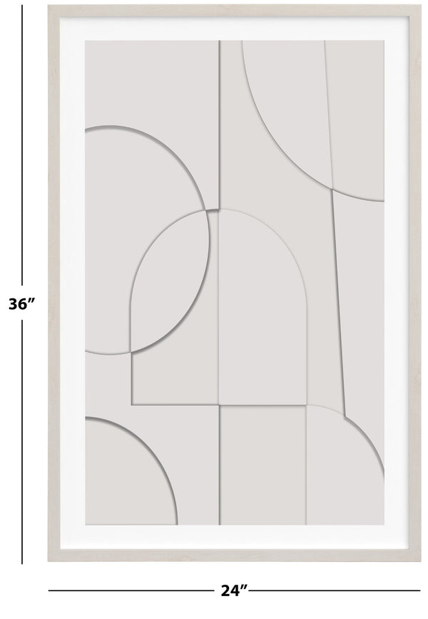 Safavieh Peaceful Configuration, 24 X 36, Ivory, Framed Wall Art XII23 Ivory  WLA2070A