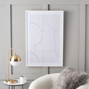 Safavieh Peaceful Configuration, 24 X 36, Ivory, Framed Wall Art XII23 Ivory  WLA2070A