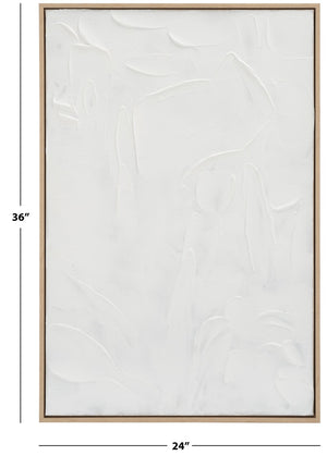 Safavieh THE MINIMALIST Framed Wall Art 24x36" in White - Modern, Textured Decor for Contemporary Spaces WLA2071A