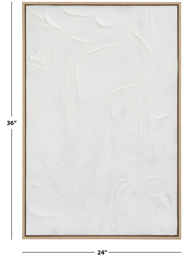 Safavieh THE MINIMALIST Framed Wall Art 24x36" in White - Modern, Textured Decor for Contemporary Spaces WLA2071A
