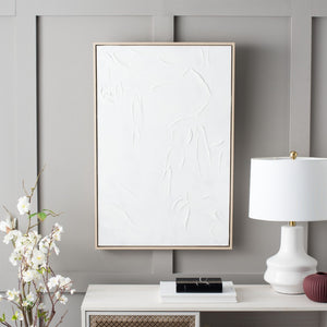 Safavieh THE MINIMALIST Framed Wall Art 24x36" in White - Modern, Textured Decor for Contemporary Spaces WLA2071A